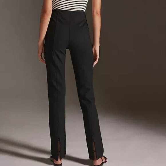 Anthropologie Maeve L NWT Slim Seamed Leggings Ponte Knit Black Large New - Picture 2 of 6